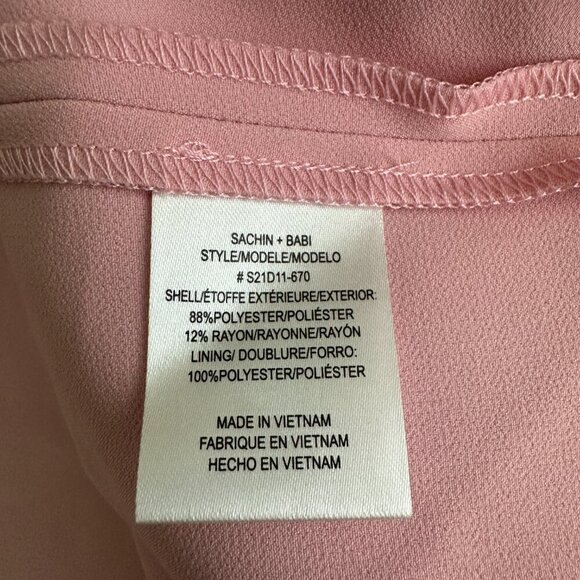 NWT SACHIN + BABI Grace Dress in Strawberry Midi One Shoulder Pink 6 #9229 - Picture 4 of 9